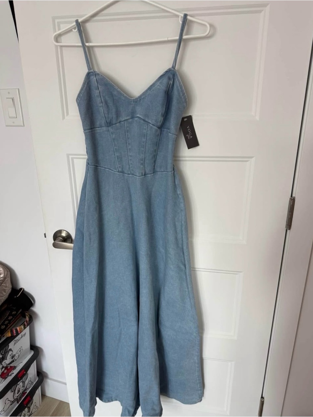 Police Light Blue Denim Midi Dress